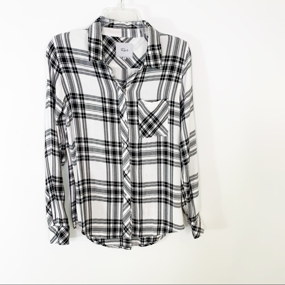 Rails Revolve Hunter White Ebony Flannel Shirt XS - Picture 4 of 8